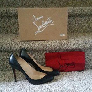 Christian Louboutin Black Heels Maudissima Size 40.5 100 KID
